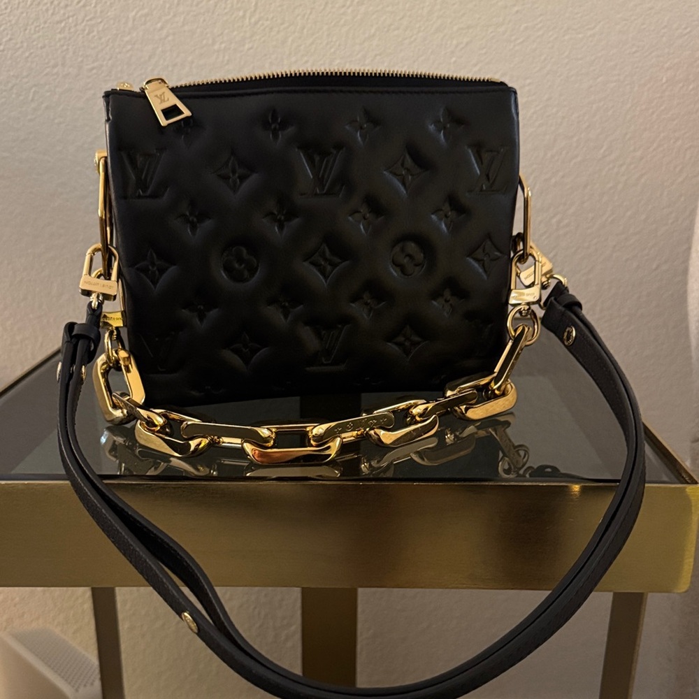 Louis Vuitton Black Crossbody Bag with Gold Chain
